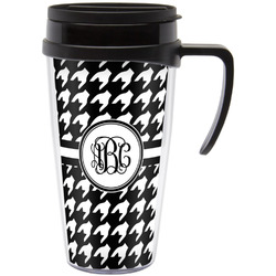 Houndstooth Acrylic Travel Mug with Handle (Personalized)