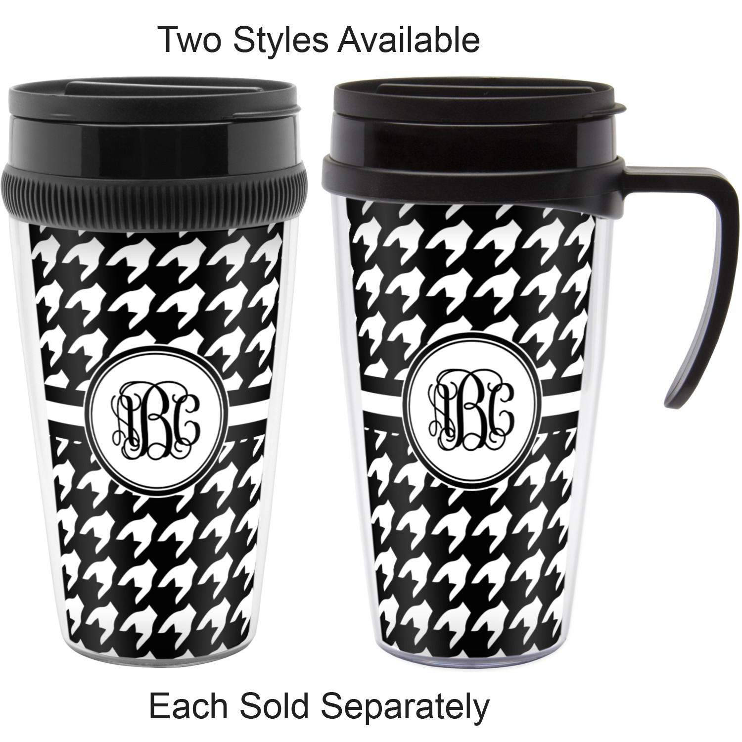 Houndstooth Acrylic Travel Mug (Personalized) YouCustomizeIt