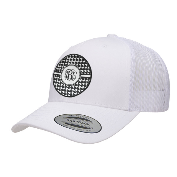 Custom Houndstooth Trucker Hat - White (Personalized)