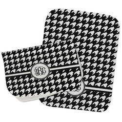 Houndstooth Burp Cloths - Fleece - Set of 2 w/ Monogram
