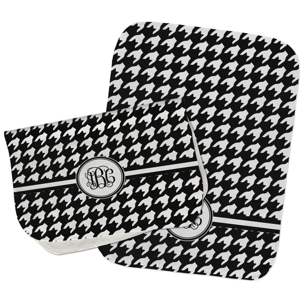 Houndstooth Two Rectangle Burp Cloths - Open & Folded