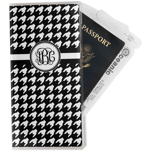 Custom Houndstooth Travel Document Holder