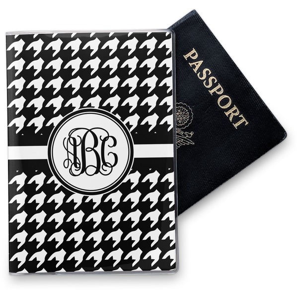 Custom Houndstooth Vinyl Passport Holder (Personalized)