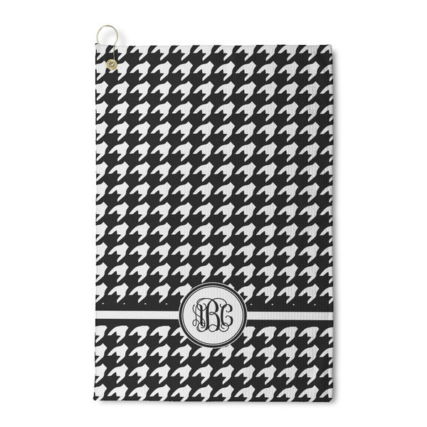 Custom Houndstooth Waffle Weave Golf Towel (Personalized)
