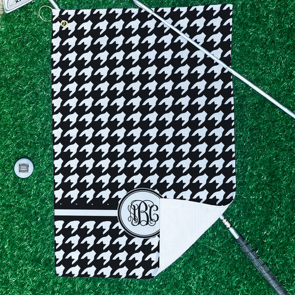 Houndstooth Waffle Weave Golf Towel - In Context