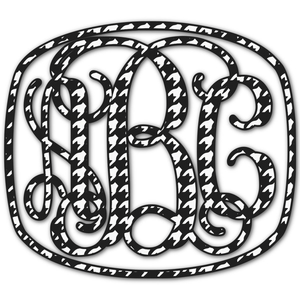 Custom Houndstooth Monogram Decal - Medium (Personalized)