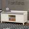 Houndstooth Wall Name Decal Above Storage bench
