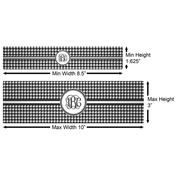 Houndstooth Water Bottle Labels w/ Dimensions