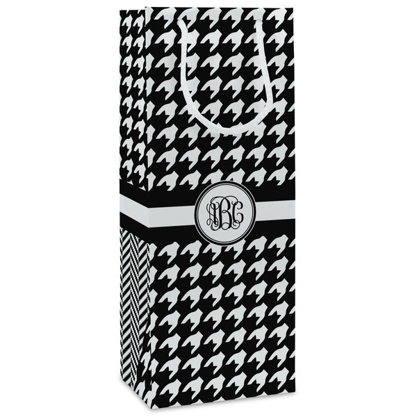 Custom Houndstooth Wine Gift Bags (Personalized)