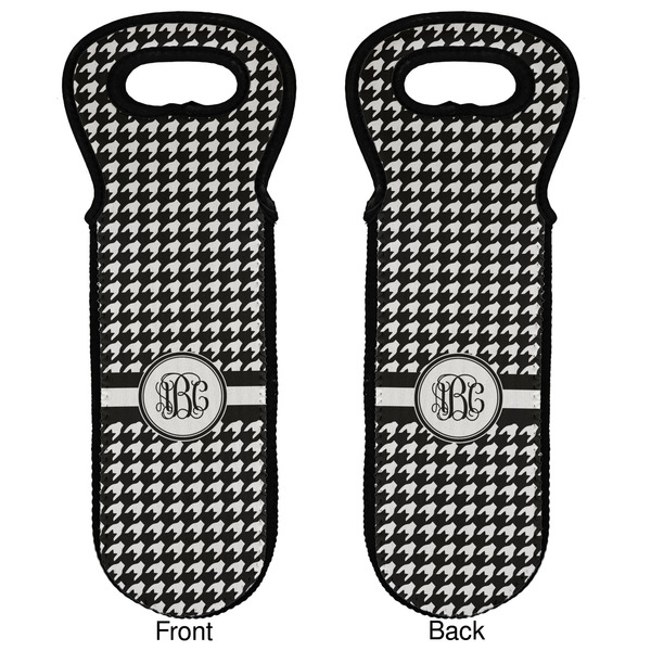 Houndstooth Wine Tote Front & Back