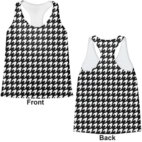 Houndstooth Womens Racerback Tank Tops - Medium - Front and Back