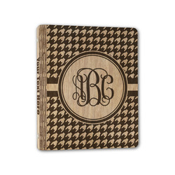 Houndstooth Wood 3-Ring Binder - 1" Half-Letter Size (Personalized)