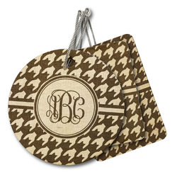 Houndstooth Wood Luggage Tag (Personalized)