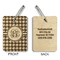 Houndstooth Wood Luggage Tags - Rectangle - Approval
