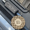 Houndstooth Wood Luggage Tags - Round - Lifestyle