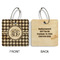 Houndstooth Wood Luggage Tags - Square - Approval