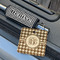 Houndstooth Wood Luggage Tags - Square - Lifestyle