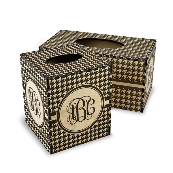 Houndstooth Wood Tissue Box Covers - Parent/Main