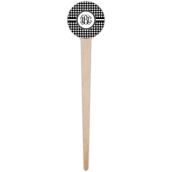 Houndstooth Wooden 4" Food Pick - Round - Single Pick
