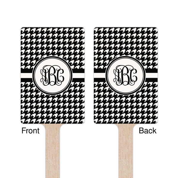 Houndstooth Wooden 6.25" Stir Stick - Rectangular - Double Sided - Front & Back