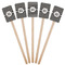 Houndstooth Wooden 6.25" Stir Stick - Rectangular - Fan View