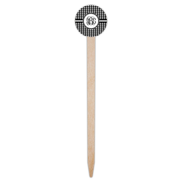Houndstooth Wooden 6" Food Pick - Round - Single Pick