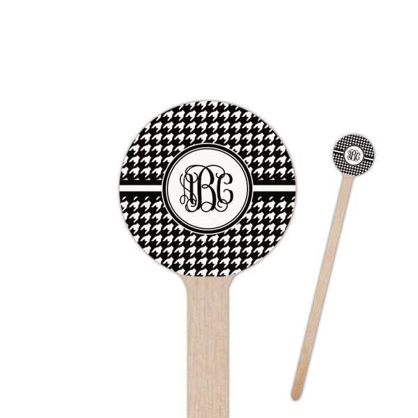 Custom Houndstooth 6" Round Wooden Stir Sticks - Double Sided (Personalized)