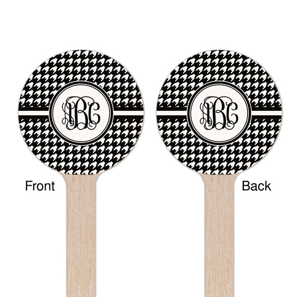 Houndstooth Wooden 6" Stir Stick - Round - Double Sided - Front & Back