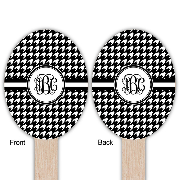 Houndstooth Wooden Food Pick - Oval - Double Sided - Front & Back