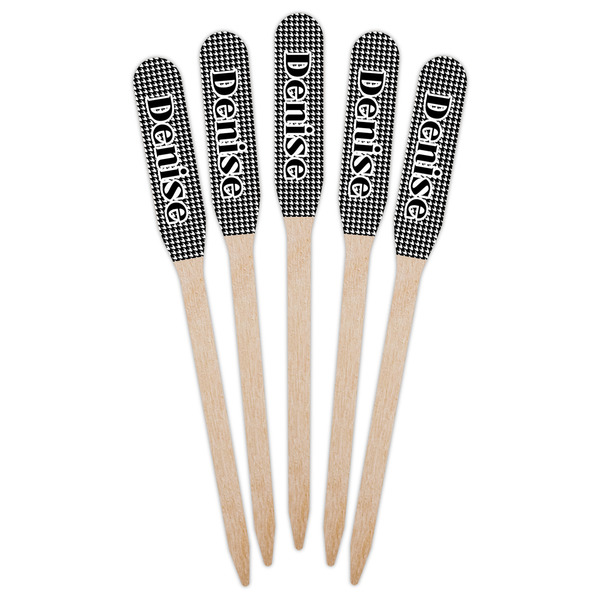 Houndstooth Wooden Food Pick - Paddle - Fan View