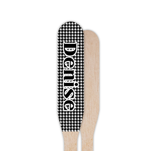 Houndstooth Wooden Food Pick - Paddle - Single Sided - Front & Back