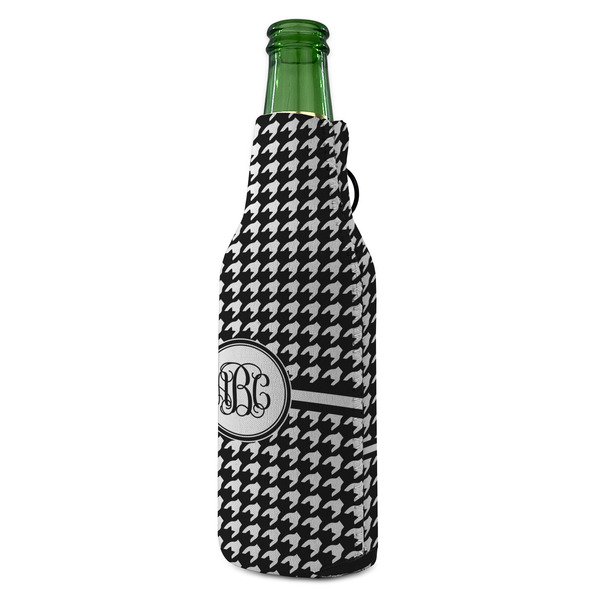 Houndstooth Zipper Bottle Cooler - ANGLE (bottle)