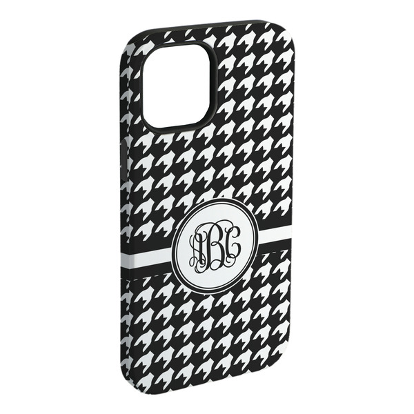 Custom Houndstooth iPhone Case - Rubber Lined - iPhone 15 Plus (Personalized)