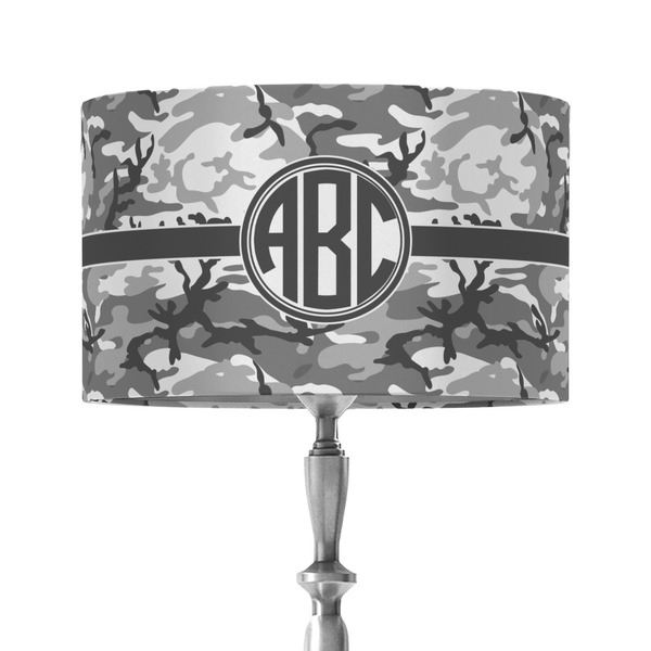 Camo 12" Drum Lampshade - ON STAND (Fabric)