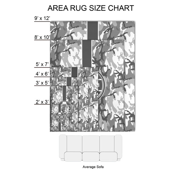 Camo 2'x3' Indoor Area Rugs - Size Chart