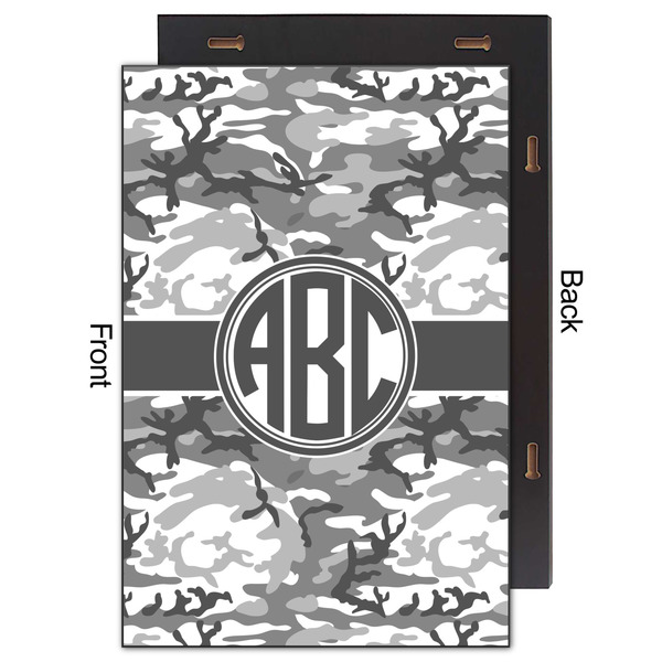 Camo 20x30 Wood Print - Front & Back View