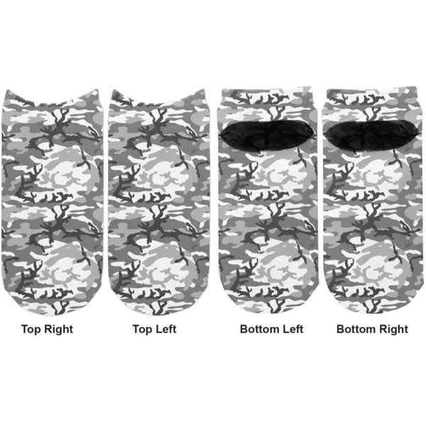 Camo Adult Ankle Socks - Double Pair - Front and Back - Apvl