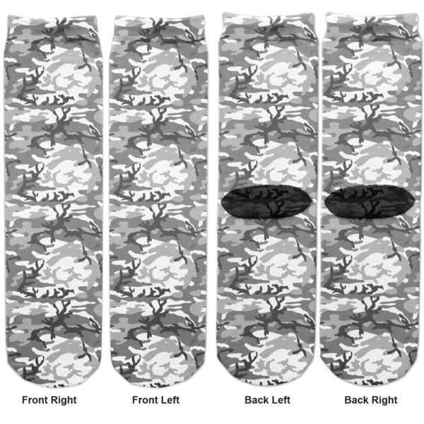Camo Adult Crew Socks - Double Pair - Front and Back - Apvl