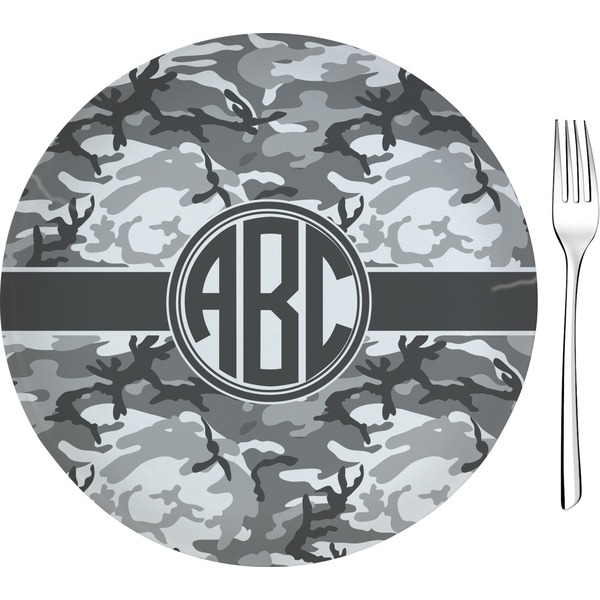 Custom Camo Glass Appetizer / Dessert Plate 8" (Personalized)