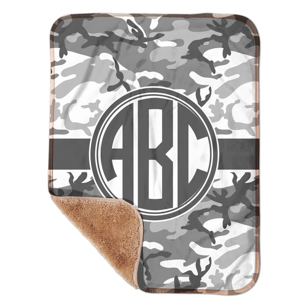 Custom Camo Sherpa Baby Blanket - 30" x 40" w/ Monograms