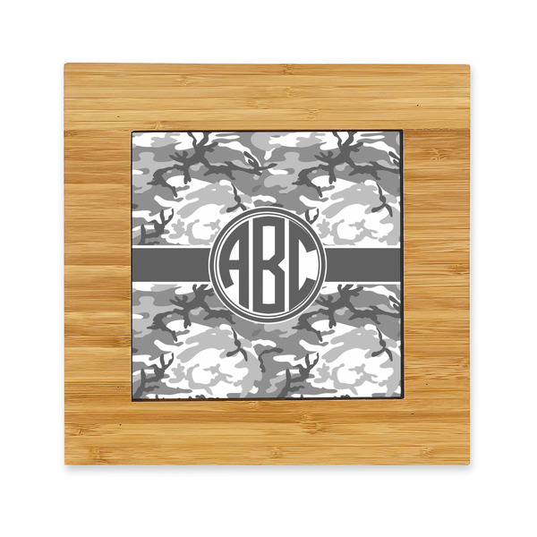 Custom Camo Bamboo Trivet with Ceramic Tile Insert (Personalized)