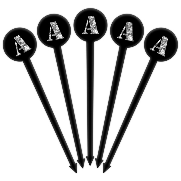 Camo Black Plastic 6" Food Pick - Round - Fan View