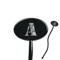 Camo 7" Oval Plastic Stir Sticks - Black - Single Sided (Personalized)