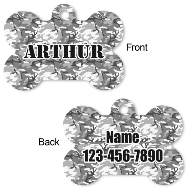 Camo Bone Shaped Dog ID Tag - Large - Approval