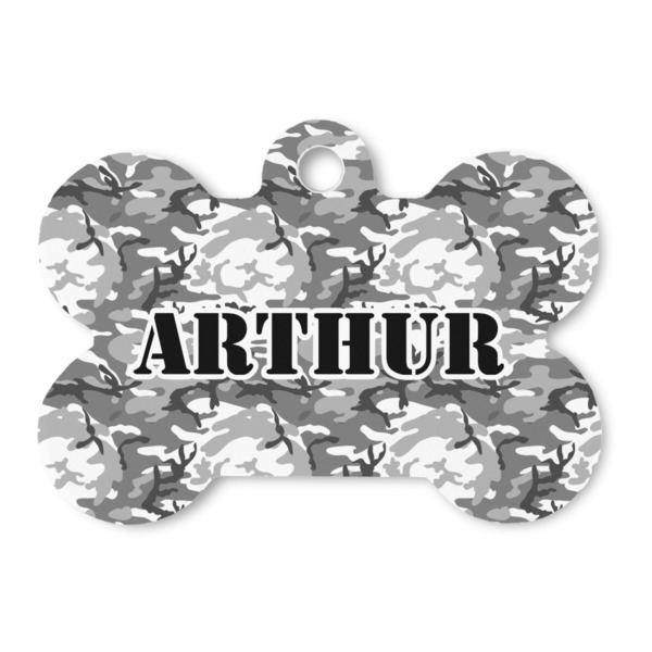 Custom Camo Bone Shaped Dog ID Tag (Personalized)