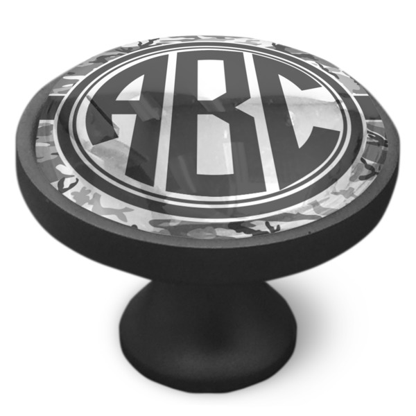 Camo Cabinet Knob - Black - Side