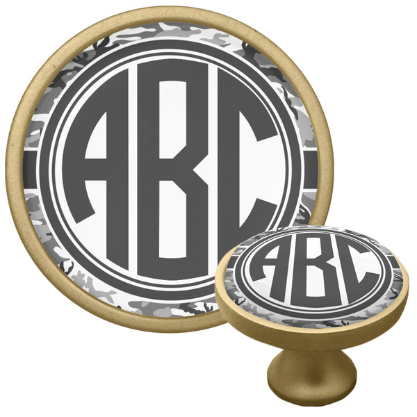 Custom Camo Cabinet Knob - Gold (Personalized)