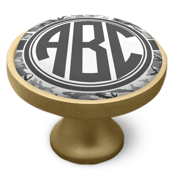 Camo Cabinet Knob - Gold - Side