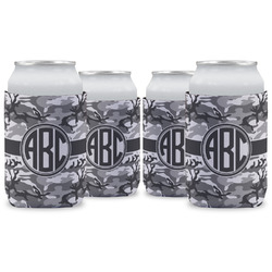 Camo Can Cooler (12 oz) - Set of 4 w/ Monogram