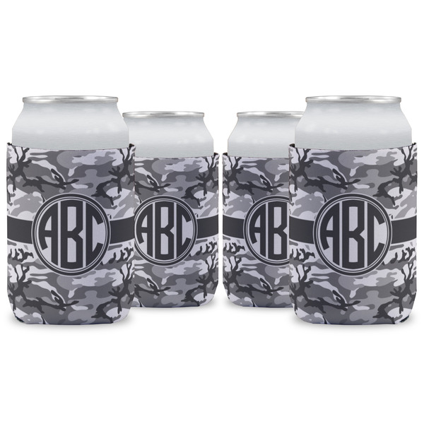 Custom Camo Can Cooler (12 oz) - Set of 4 w/ Monogram